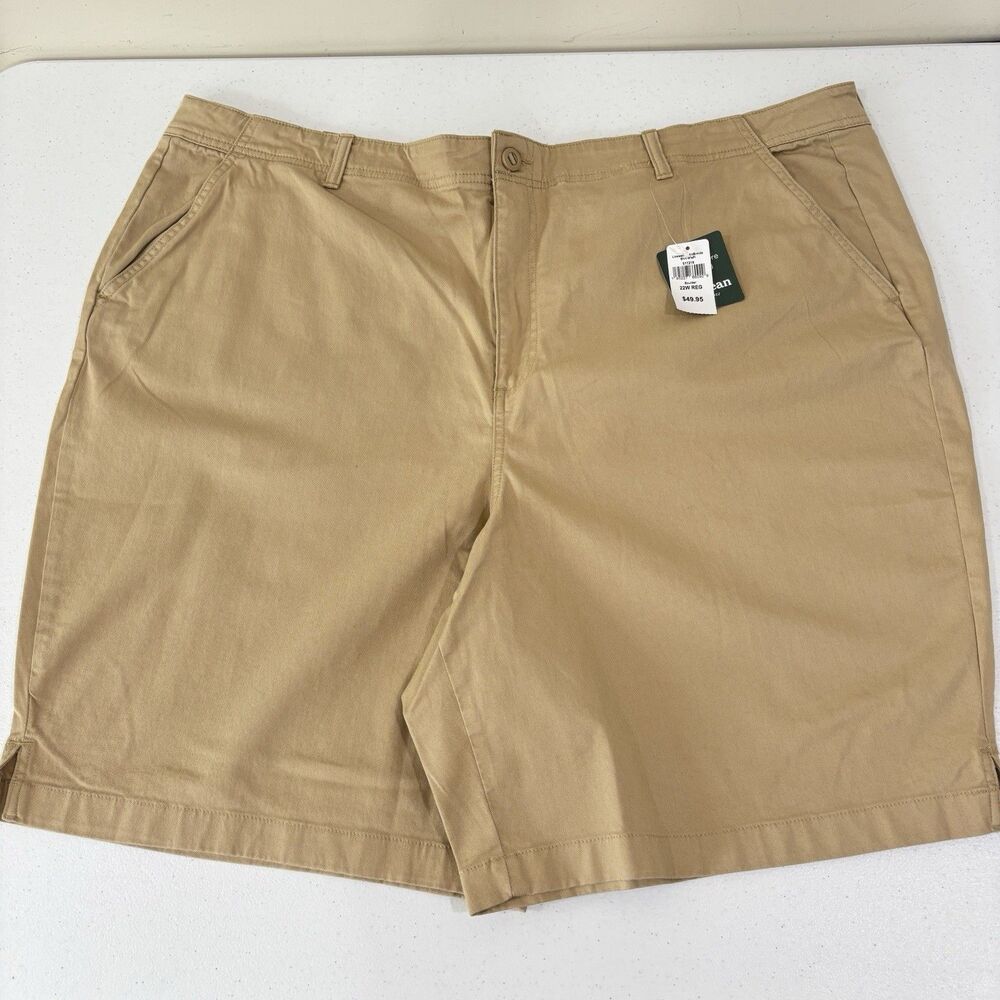 LL Bean NWT Favorite Fit Shorts Women 22W Plus Beige Khaki Bermuda Chino